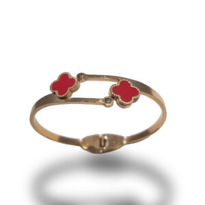 Red Clover Flower Bangle