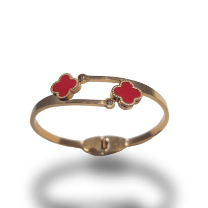 Red Clover Flower Bangle