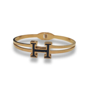 Elegant "H" Initial Stainless Steel Bangle