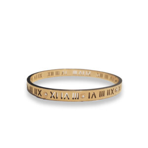 Elegant Roman Numeral Stainless Steel Bangle