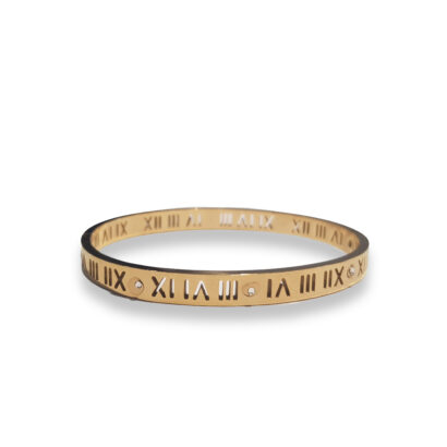 Elegant Roman Numeral Stainless Steel Bangle